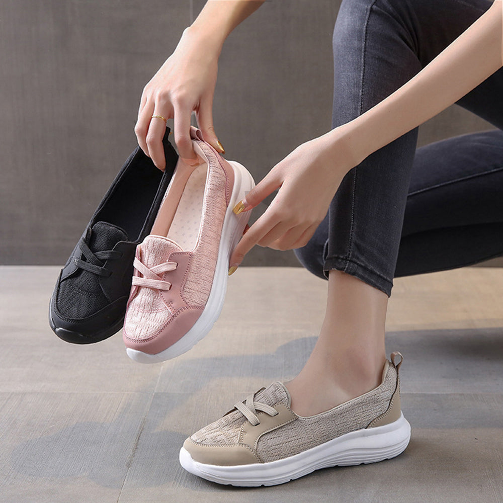 Women's comfortable thick-soled lace-up casual shoes