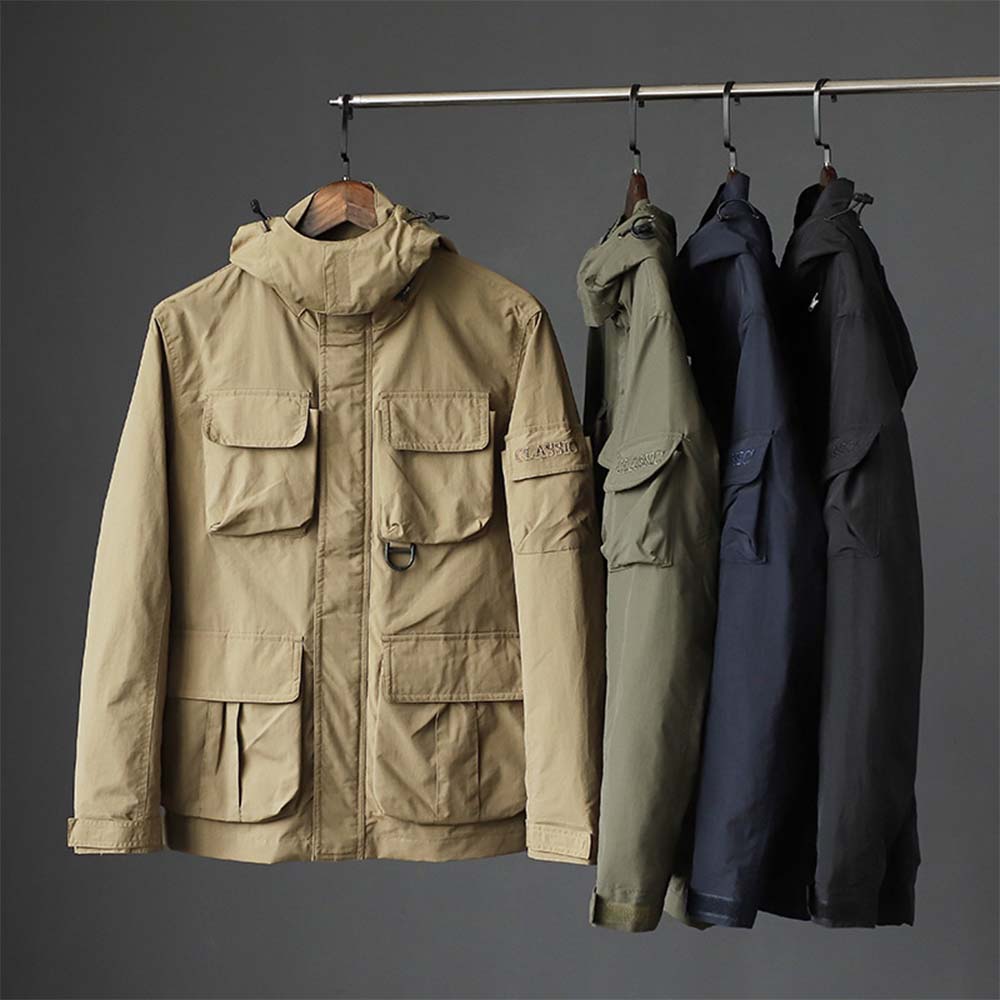 Men's outdoor windproof and waterproof multi-pocket fashionable workwear jacket